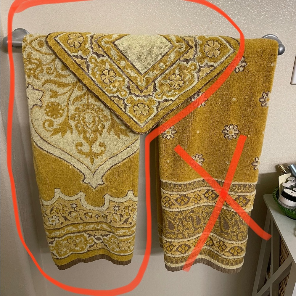 Vintage Callaway Luxury Royal Mosque Towel Set Gold Cotton